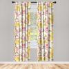 Ambesonne Floral Curtains, Abstract Retro Continuous Neutral Flowers Print Springtime Garden Scene, Window Treatments 2 Panel Set for Living Room Bedroom, Pair of – 28″ x 95″, Charcoal Grey and Peach(Earth Yellow Fawn Sepia)