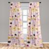 Ambesonne Floral Curtains, Abstract Retro Continuous Neutral Flowers Print Springtime Garden Scene, Window Treatments 2 Panel Set for Living Room Bedroom, Pair of – 28″ x 95″, Charcoal Grey and Peach(Slate Brown Cinnamon)