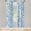 Ambesonne Floral Curtains, Abstract Retro Continuous Neutral Flowers Print Springtime Garden Scene, Window Treatments 2 Panel Set for Living Room Bedroom, Pair of – 28″ x 95″, Charcoal Grey and Peach(Pale Azure Blue Yellow)