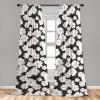 Ambesonne Floral Curtains, Abstract Retro Continuous Neutral Flowers Print Springtime Garden Scene, Window Treatments 2 Panel Set for Living Room Bedroom, Pair of – 28″ x 95″, Charcoal Grey and Peach(Charcoal Grey and Peach)