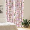 Ambesonne Floral Curtains, Abstract Retro Continuous Neutral Flowers Print Springtime Garden Scene, Window Treatments 2 Panel Set for Living Room Bedroom, Pair of – 28″ x 95″, Charcoal Grey and Peach(Apple Green Pastel Pink)
