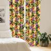 Ambesonne Floral Curtains, Abstract Retro Continuous Neutral Flowers Print Springtime Garden Scene, Window Treatments 2 Panel Set for Living Room Bedroom, Pair of – 28″ x 95″, Charcoal Grey and Peach(Pale Orange Fuchsia)