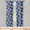 Ambesonne Floral Curtains, Abstract Retro Continuous Neutral Flowers Print Springtime Garden Scene, Window Treatments 2 Panel Set for Living Room Bedroom, Pair of – 28″ x 95″, Charcoal Grey and Peach(Dark Blue Grey Maroon)
