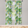 Ambesonne Floral Curtains, Abstract Retro Continuous Neutral Flowers Print Springtime Garden Scene, Window Treatments 2 Panel Set for Living Room Bedroom, Pair of – 28″ x 95″, Charcoal Grey and Peach(Yellow Reseda Green)