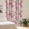 Ambesonne Floral Curtains, Abstract Retro Continuous Neutral Flowers Print Springtime Garden Scene, Window Treatments 2 Panel Set for Living Room Bedroom, Pair of – 28″ x 95″, Charcoal Grey and Peach(Pastel Pink Almond Green)