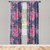 Ambesonne Floral Curtains, Abstract Retro Continuous Neutral Flowers Print Springtime Garden Scene, Window Treatments 2 Panel Set for Living Room Bedroom, Pair of – 28″ x 95″, Charcoal Grey and Peach(Pink Blue Violet Green)