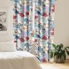 Ambesonne Floral Curtains, Abstract Retro Continuous Neutral Flowers Print Springtime Garden Scene, Window Treatments 2 Panel Set for Living Room Bedroom, Pair of – 28″ x 95″, Charcoal Grey and Peach(Dark Pink Pale Blue)
