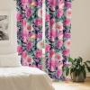 Ambesonne Floral Curtains, Abstract Retro Continuous Neutral Flowers Print Springtime Garden Scene, Window Treatments 2 Panel Set for Living Room Bedroom, Pair of – 28″ x 95″, Charcoal Grey and Peach(Pale Fuchsia Jade Green)