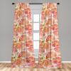 Ambesonne Floral Curtains, Abstract Retro Continuous Neutral Flowers Print Springtime Garden Scene, Window Treatments 2 Panel Set for Living Room Bedroom, Pair of – 28″ x 95″, Charcoal Grey and Peach(Salmon and Fern Green)