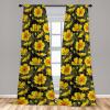 Ambesonne Floral Curtains, Abstract Retro Continuous Neutral Flowers Print Springtime Garden Scene, Window Treatments 2 Panel Set for Living Room Bedroom, Pair of – 28″ x 95″, Charcoal Grey and Peach(Earth Yellow Olive Green)