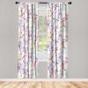 Ambesonne Floral Curtains, Abstract Retro Continuous Neutral Flowers Print Springtime Garden Scene, Window Treatments 2 Panel Set for Living Room Bedroom, Pair of – 28″ x 95″, Charcoal Grey and Peach(Hot Pink Ivory Ecru)