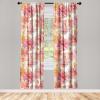 Ambesonne Floral Curtains, Abstract Retro Continuous Neutral Flowers Print Springtime Garden Scene, Window Treatments 2 Panel Set for Living Room Bedroom, Pair of – 28″ x 95″, Charcoal Grey and Peach(Pale Orange and Dried Rose)