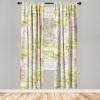 Ambesonne Floral Curtains, Abstract Retro Continuous Neutral Flowers Print Springtime Garden Scene, Window Treatments 2 Panel Set for Living Room Bedroom, Pair of – 28″ x 95″, Charcoal Grey and Peach(Pastel Yellow Pale Peach)