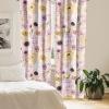 Ambesonne Floral Curtains, Abstract Retro Continuous Neutral Flowers Print Springtime Garden Scene, Window Treatments 2 Panel Set for Living Room Bedroom, Pair of – 28″ x 95″, Charcoal Grey and Peach(Slate Brown Cinnamon)
