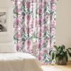 Ambesonne Floral Curtains, Abstract Retro Continuous Neutral Flowers Print Springtime Garden Scene, Window Treatments 2 Panel Set for Living Room Bedroom, Pair of – 28″ x 95″, Charcoal Grey and Peach(Soft Pink and Reseda Green)
