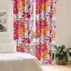 Ambesonne Floral Curtains, Abstract Retro Continuous Neutral Flowers Print Springtime Garden Scene, Window Treatments 2 Panel Set for Living Room Bedroom, Pair of – 28″ x 95″, Charcoal Grey and Peach(Vermilion Hot Pink)