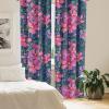 Ambesonne Floral Curtains, Abstract Retro Continuous Neutral Flowers Print Springtime Garden Scene, Window Treatments 2 Panel Set for Living Room Bedroom, Pair of – 28″ x 95″, Charcoal Grey and Peach(Pink Blue Violet Green)