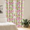 Ambesonne Floral Curtains, Abstract Retro Continuous Neutral Flowers Print Springtime Garden Scene, Window Treatments 2 Panel Set for Living Room Bedroom, Pair of – 28″ x 95″, Charcoal Grey and Peach(Raspberry Lime Green)