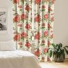 Ambesonne Floral Curtains, Abstract Retro Continuous Neutral Flowers Print Springtime Garden Scene, Window Treatments 2 Panel Set for Living Room Bedroom, Pair of – 28″ x 95″, Charcoal Grey and Peach(Salmon Sage Green)