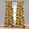 Ambesonne Floral Curtains, Abstract Retro Continuous Neutral Flowers Print Springtime Garden Scene, Window Treatments 2 Panel Set for Living Room Bedroom, Pair of – 28″ x 95″, Charcoal Grey and Peach(Pale Orange Fuchsia)