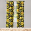 Ambesonne Floral Curtains, Abstract Retro Continuous Neutral Flowers Print Springtime Garden Scene, Window Treatments 2 Panel Set for Living Room Bedroom, Pair of – 28″ x 95″, Charcoal Grey and Peach(Earth Yellow Olive Green)