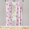 Ambesonne Floral Curtains, Abstract Retro Continuous Neutral Flowers Print Springtime Garden Scene, Window Treatments 2 Panel Set for Living Room Bedroom, Pair of – 28″ x 95″, Charcoal Grey and Peach(Dark Pink Pale Grey)