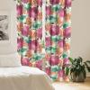 Ambesonne Floral Curtains, Abstract Retro Continuous Neutral Flowers Print Springtime Garden Scene, Window Treatments 2 Panel Set for Living Room Bedroom, Pair of – 28″ x 95″, Charcoal Grey and Peach(Dark Peach Jade Green)