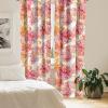 Ambesonne Floral Curtains, Abstract Retro Continuous Neutral Flowers Print Springtime Garden Scene, Window Treatments 2 Panel Set for Living Room Bedroom, Pair of – 28″ x 95″, Charcoal Grey and Peach(Pale Orange and Dried Rose)