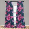 Ambesonne Floral Curtains, Abstract Retro Continuous Neutral Flowers Print Springtime Garden Scene, Window Treatments 2 Panel Set for Living Room Bedroom, Pair of – 28″ x 95″, Charcoal Grey and Peach(Pink Blue Violet Green)