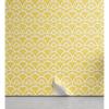 Ambesonne Abstract Peel & Stick Wallpaper for Home, Hand Drawn Vintage Half Circles Sun Themed Bohemian Ornamental Vibrant Pattern, Self-Adhesive Living Room Kitchen Accent, 13″ x 100″, Yellow White