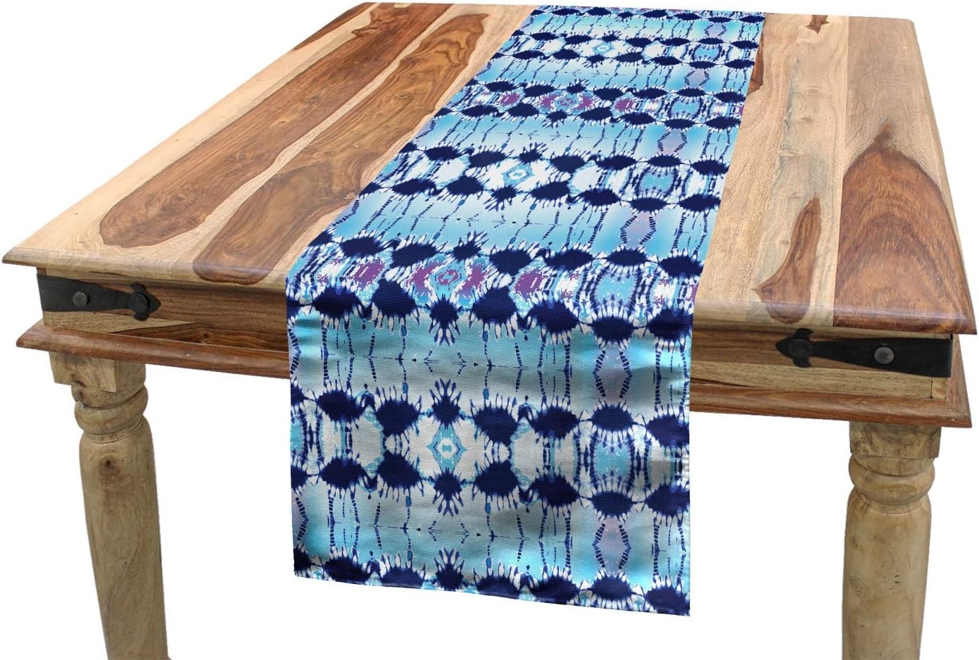 imageAmbesonne Ski Pattern Table Runner Vintage Style Monochromatic Design of Skiing Themed Motifs Dining Room Kitchen Rectangular Runner 16 X 72 Eggshell SkyBlue Navy