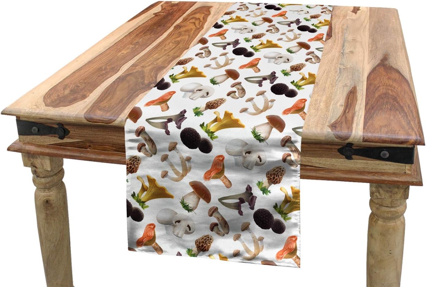 imageAmbesonne Ski Pattern Table Runner Vintage Style Monochromatic Design of Skiing Themed Motifs Dining Room Kitchen Rectangular Runner 16 X 72 Eggshell SkySeafoam White