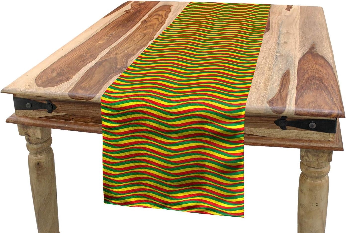 imageAmbesonne Ski Pattern Table Runner Vintage Style Monochromatic Design of Skiing Themed Motifs Dining Room Kitchen Rectangular Runner 16 X 72 Eggshell SkyMarigold Green