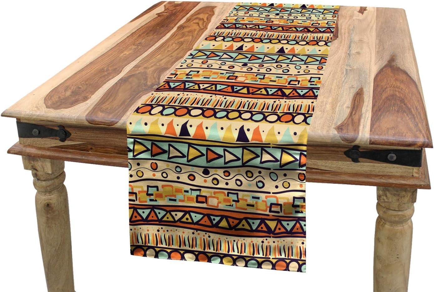 imageAmbesonne Ski Pattern Table Runner Vintage Style Monochromatic Design of Skiing Themed Motifs Dining Room Kitchen Rectangular Runner 16 X 72 Eggshell SkyPastel Yellow