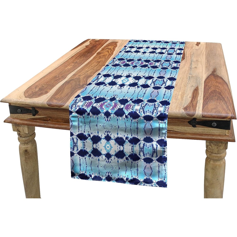 imageAmbesonne Ski Pattern Table Runner Vintage Style Monochromatic Design of Skiing Themed Motifs Dining Room Kitchen Rectangular Runner 16 X 72 Eggshell SkyBlue Navy