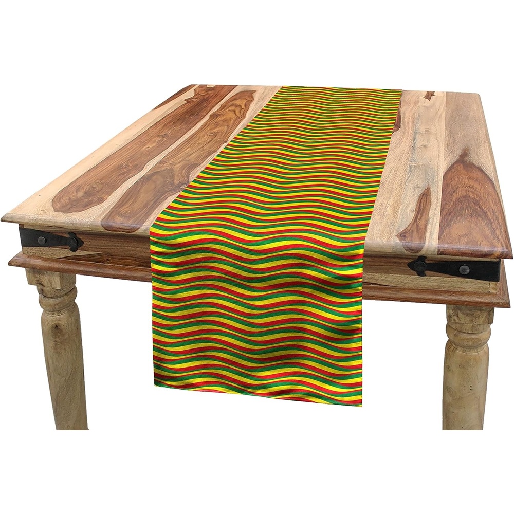 imageAmbesonne Ski Pattern Table Runner Vintage Style Monochromatic Design of Skiing Themed Motifs Dining Room Kitchen Rectangular Runner 16 X 72 Eggshell SkyMarigold Green