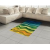 Ambesonne Abstract Decor Area Rug, Modern Geometric Artistic Design with Wavy Ocean Surfer Inspired Artwork, Flat Woven Accent Rug for Living Room Bedroom Dining Room, 4 x 6 FT, Multi Colored