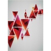 Ambesonne Abstract Area Rug, Geometric Triangle Shapes Ombre Little Big Shaped Modern Cool Artwork, Flat Woven Accent Rug for Living Room Bedroom Dining Room, 2′ 6″ x 5′, Red Orange and White