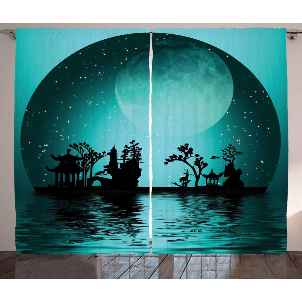 imageAmbesonne Modern Curtains Sunflower Field Black and White with a Single Yellow Flower Spring Landscape Individuality Living Room Bedroom Window Drapes 2 Panel Set 108 X 108 Grey YellowBlack Aqua
