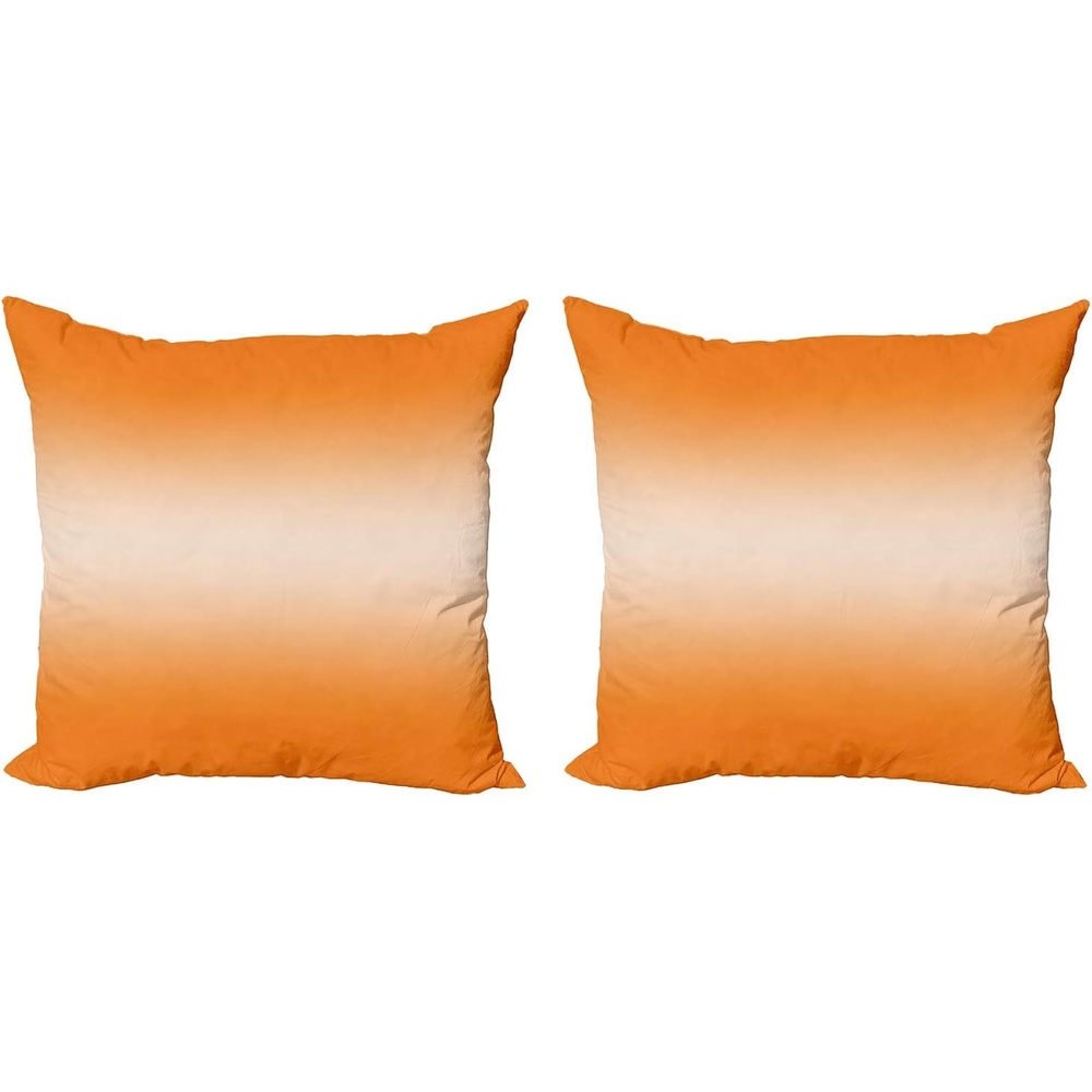 imageAmbesonne Ombre Decorative Throw Pillow Case Pack of 2 Beach Desert Hot Summer Inspire Ray in Middle Modern Design Art Print Color Transition Couch Bedroom Living Room Cushion Cover 18 Orange