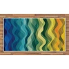 Ambesonne Abstract Decor Area Rug, Modern Geometric Artistic Design with Wavy Ocean Surfer Inspired Artwork, Flat Woven Accent Rug for Living Room Bedroom Dining Room, 2.6 x 5 FT, Multi Colored