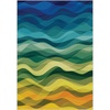 Ambesonne Abstract Decor Area Rug, Modern Geometric Artistic Design with Wavy Ocean Surfer Inspired Artwork, Flat Woven Accent Rug for Living Room Bedroom Dining Room, 2.6 x 5 FT, Multi Colored
