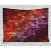 Ambesonne Abstract Tapestry, Fractal Triangle Shapes in The Gradient Tones with Modern and Digital Graphic Design of Art, Wide Wall Hanging for Bedroom Living Room Dorm, 80″ X 60″, Burgundy Fuchsia(Silky Satin Fabric)