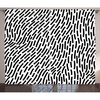 Ambesonne Black and White Curtains, Abstract Composition of Rounded Short Lines Modern Graphic Monochrome Art, Living Room Bedroom Window Drapes 2 Panel Set, 108″ X 84″, Black White(84″W x 108″L (Pack of 2))