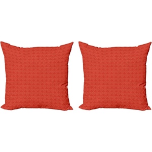 Ambesonne Brick Decorative Throw Pillow Case Pack of 2, Vibrant Composition of Heart Shaped Blocks Geometric Rectangular, Couch Bedroom Living Room Cushion Cover, 16″, Vermilion Pale Salmon
