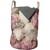 Ambesonne Flower Laundry Bag Pack of 2, Wedding Corsage Arrangement of Roses I Love You Forever Foliage Vintage Themed, Hamper Basket with Handles Drawstring Closure, 13″ x 19″, Pink Beige