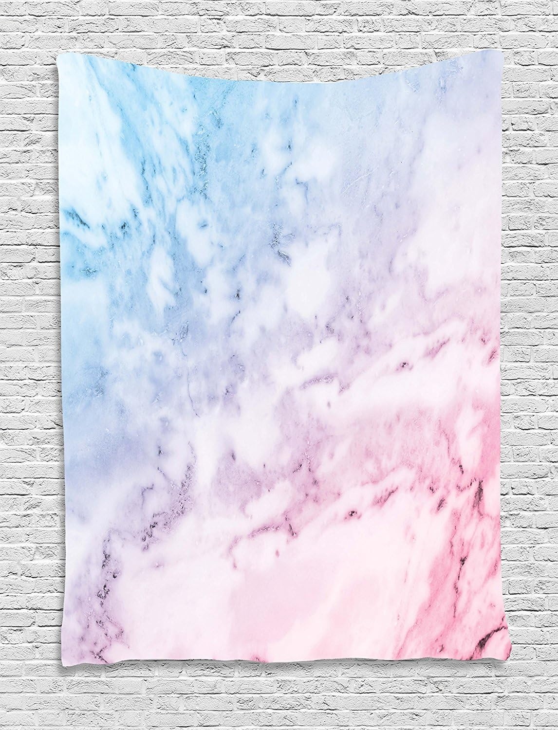 image:imageAmbesonne Fantasy Tapestry Celestial View of Snow Capped Mountains and Alien Planet Print Wide Wall Hanging for Bedroom Living Room Dorm 60 X 40 White and Navy BluePink Mauve and Blue