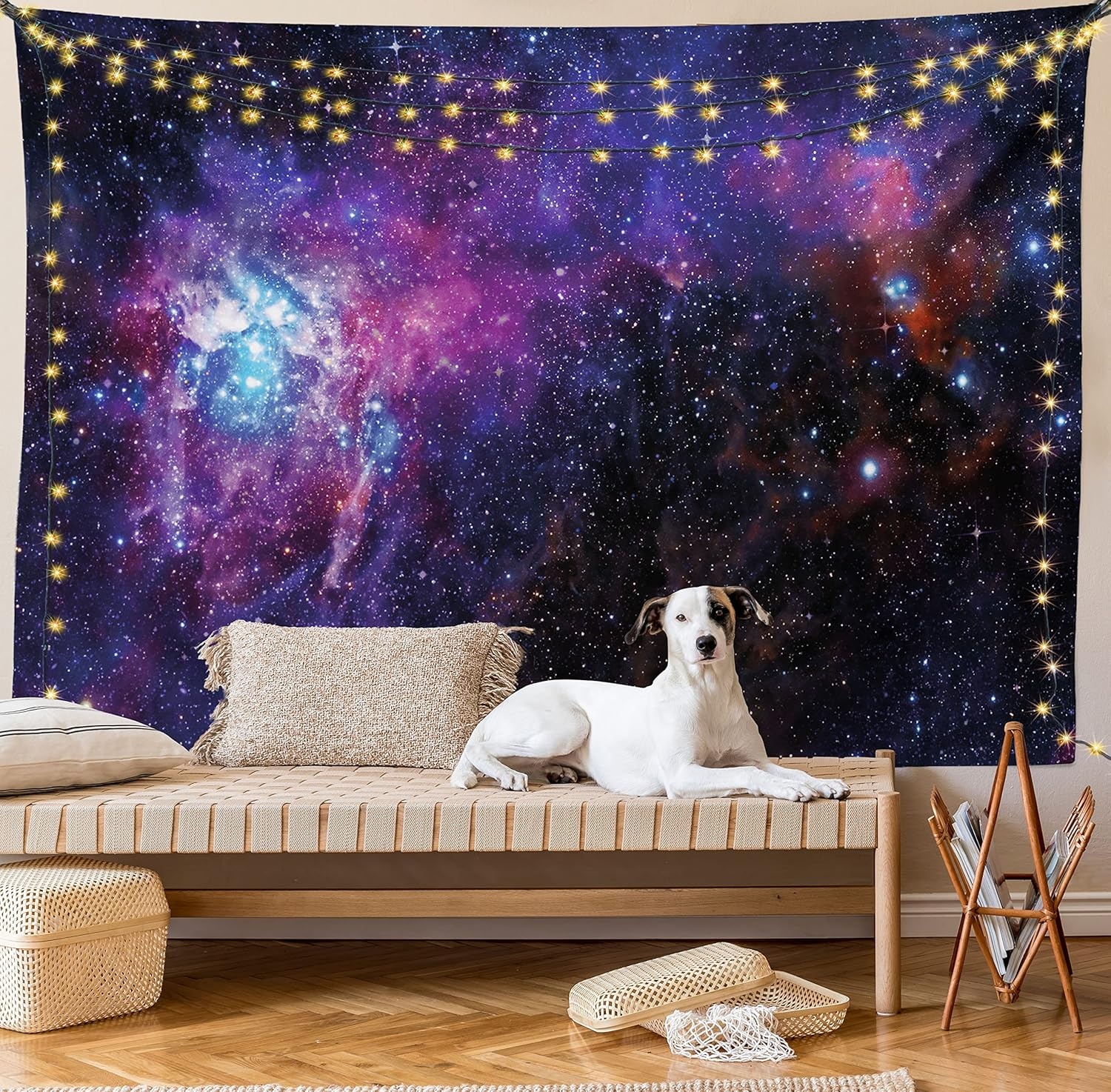 image:imageAmbesonne Fantasy Tapestry Celestial View of Snow Capped Mountains and Alien Planet Print Wide Wall Hanging for Bedroom Living Room Dorm 60 X 40 White and Navy BlueBlack Purple