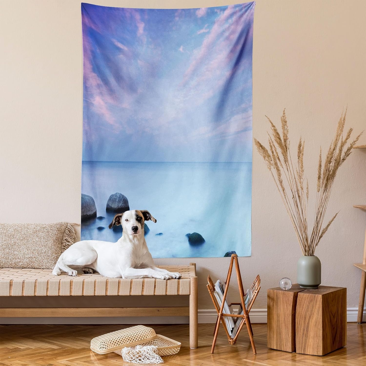 image:imageAmbesonne Japanese Tapestry Path to Forest in Kyoto Japan Japanese Landscape Fish Eye Shot Photo Print Wide Wall Hanging for Bedroom Living Room Dorm 60 X 40 Fern Green RedwoodPale Blue Lilac