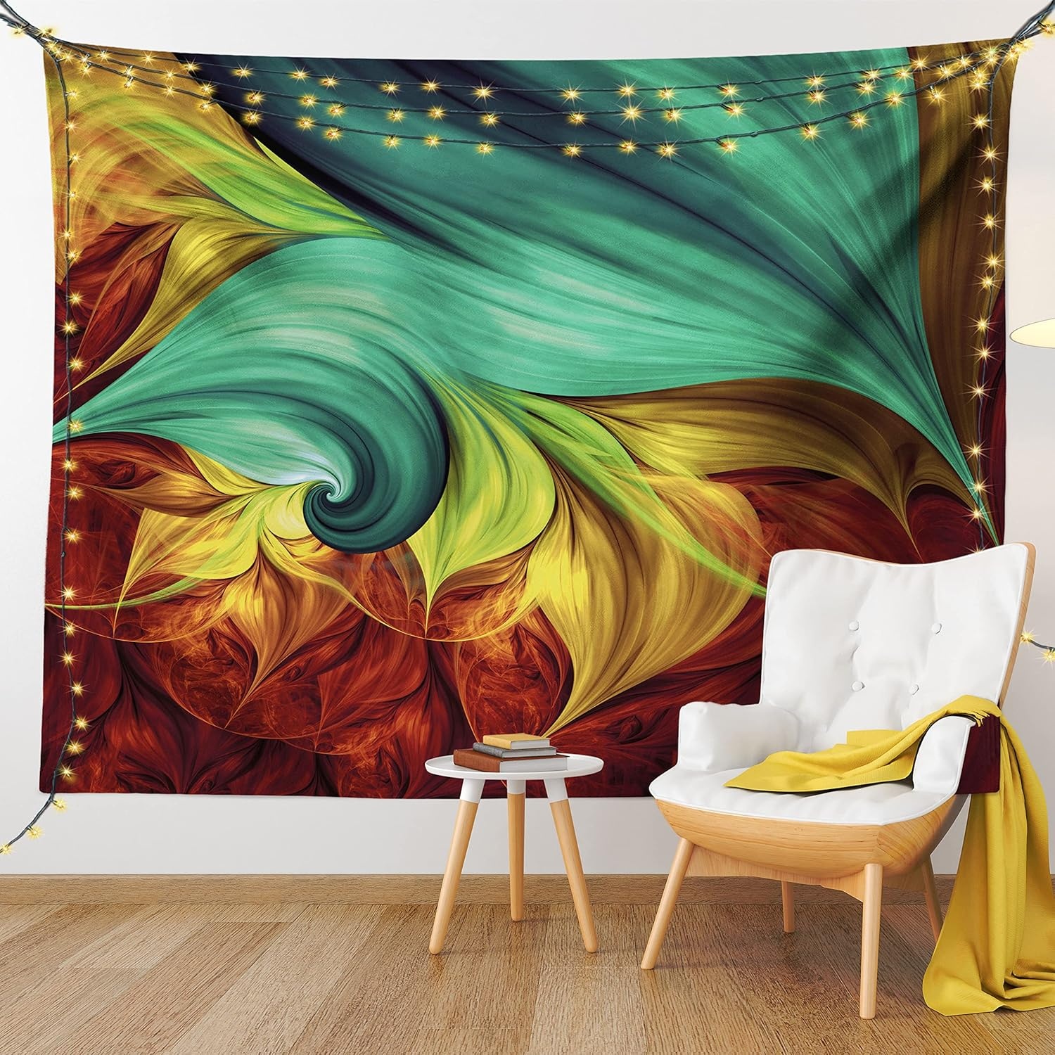 imageAmbesonne Modern Art Tapestry Hippie Funk Trippy Objects UFO Music Box Lips Tapes and Speakers Image Wall Hanging for Bedroom Living Room Dorm Decor 40 X 60 RainbowYellow Teal